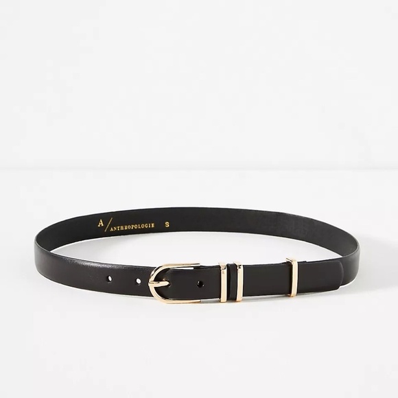 NWT Anthropologie  Black Basic Keeper Belt Large - Picture 1 of 4